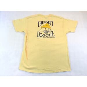 Salty Dog Cafe Vintage T-Shirt Yellow/Blue Logo Size Large